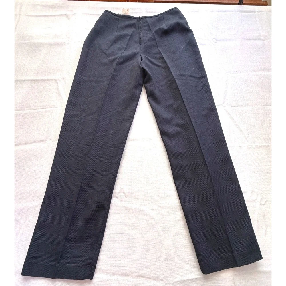 City Triangles Vintage 90s Blue Plaid High Waisted Straight Leg Pants‎ Size 9